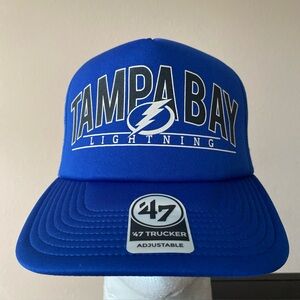 Tampa Bay Lightning '47 Brand Trucker‎ NHL Backhaul Snapback Hat NHL NWT OSFA